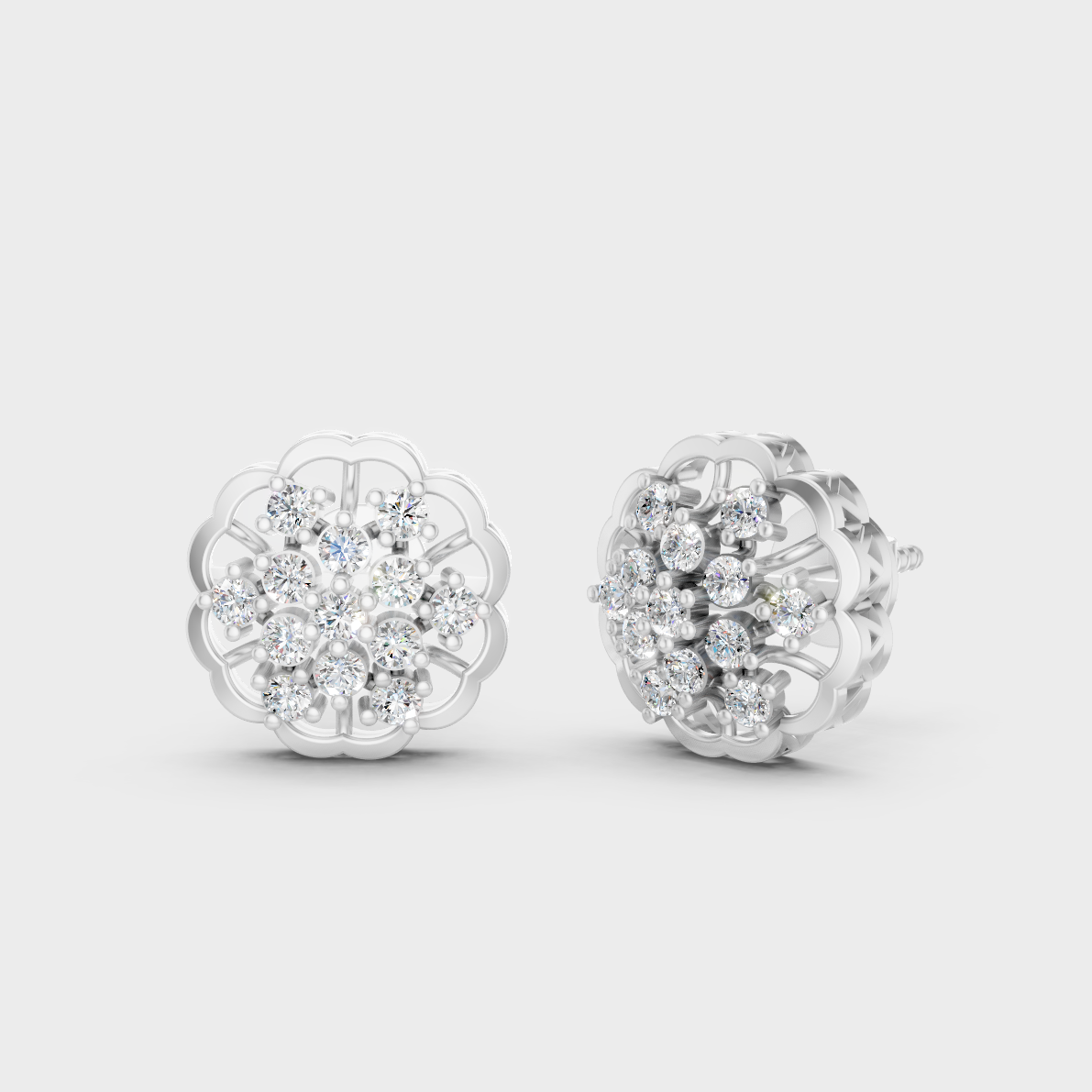 Blush White Gold Round Lab Diamond Studs For Sophisticated Sustainable Luxury